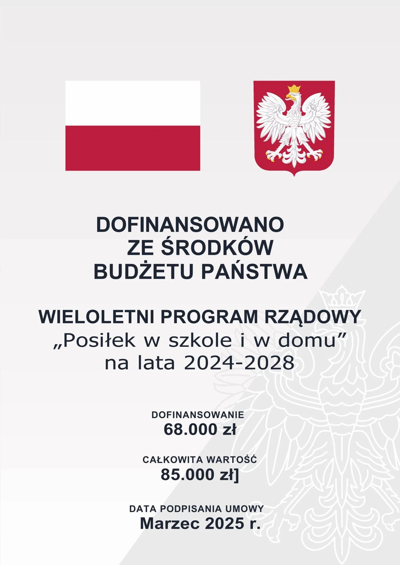 Plakat: Program Posiłek w szkole i w domu 2025